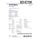 Sony BDV-E770W Service Manual