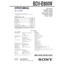 Sony BDV-E800W Service Manual