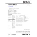 Sony BDV-F7 Service Manual