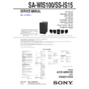 Sony BDV-IS1000, HT-IS100, SA-WIS100, SS-IS15 Service Manual