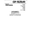 Sony CDP-195, CDP-295, CDP-491 Service Manual