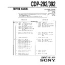 Sony CDP-292, CDP-392 Service Manual