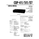 Sony CDP-411, CDP-511, CDP-D7 Service Manual