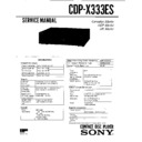 Sony CDP-X333ES Service Manual