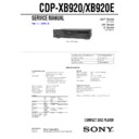 Sony CDP-XB920, CDP-XB920E Service Manual