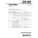Sony CFD-922 Service Manual