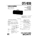 Sony CFS-1030 Service Manual