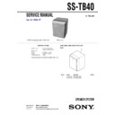 Sony CHC-CV40, SS-TB40 Service Manual
