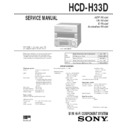 Sony CHC-P33D, HCD-H33D Service Manual