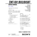 Sony CMT-BX1, CMT-BX3, CMT-BX5BT Service Manual