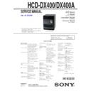Sony CMT-DX400, CMT-DX400A, HCD-DX400 Service Manual