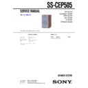 Sony CMT-EP505, SS-CEP505 Service Manual