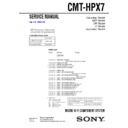 Sony CMT-HPX7 Service Manual