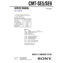 Sony CMT-SE5, CMT-SE9 Service Manual
