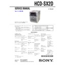 Sony CMT-SX2D, HCD-SX2D Service Manual