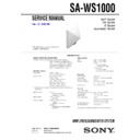 Sony DAV-DS1000, SA-WS1000 Service Manual