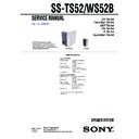 Sony DAV-DX155, DAV-DX255, DAV-DX315, DAV-DZ810W, DAV-DZ820KW, SS-TS52, SS-WS52B Service Manual