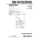 Sony DAV-DX155, DAV-DX255 Service Manual