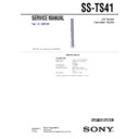 Sony DAV-DX170, DAV-DX250, SS-TS41 Service Manual