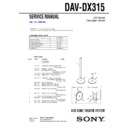 Sony DAV-DX315 Service Manual