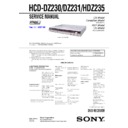 Sony DAV-DZ230, DAV-DZ231, DAV-HDZ235, HCD-DZ230, HCD-DZ231, HCD-HDZ235 Service Manual