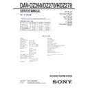 Sony DAV-DZ260, DAV-DZ270, DAV-HDZ278 Service Manual