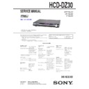 Sony DAV-DZ30, HCD-DZ30 Service Manual