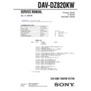 Sony DAV-DZ820KW Service Manual