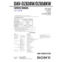 Sony DAV-DZ830W, DAV-DZ850KW Service Manual