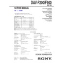 Sony DAV-F200, DAV-F500 Service Manual