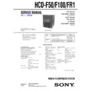 Sony DAV-FR1, HCD-F100, HCD-F50, HCD-FR1, MHC-F100, MHC-F50, MHC-FR1 Service Manual