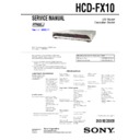 Sony DAV-FX10, HCD-FX10 Service Manual