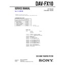 Sony DAV-FX10 Service Manual