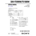 Sony DAV-FX1000W, DAV-FX999W Service Manual