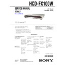 Sony DAV-FX100W, HCD-FX100W Service Manual