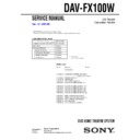 Sony DAV-FX100W Service Manual