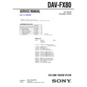 Sony DAV-FX80 Service Manual