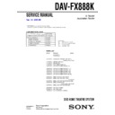 Sony DAV-FX888K Service Manual
