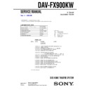 Sony DAV-FX900KW Service Manual
