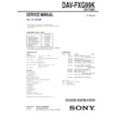 Sony DAV-FXG99K Service Manual