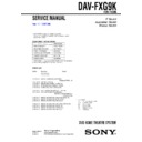 Sony DAV-FXG9K Service Manual