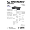 Sony DAV-HDX500, DAV-HDX501W, HCD-HDX500, HCD-HDX501W Service Manual