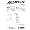 Sony DAV-HDX500, DAV-HDX501W Service Manual