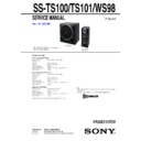 Sony DAV-JZ8888K, SS-TS100, SS-TS101, SS-WS98 Service Manual