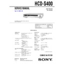 Sony DAV-S400, HCD-S400 Service Manual