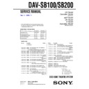 Sony DAV-SB100, DAV-SB200 Service Manual