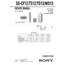 Sony DAV-SB200, SS-CT12, SS-TS12, SS-TS13, SS-WS13 Service Manual