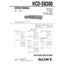 Sony DAV-SB300, HCD-SB300 Service Manual