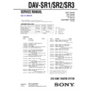 Sony DAV-SR1, DAV-SR2, DAV-SR3 Service Manual