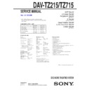 Sony DAV-TZ215, DAV-TZ715 Service Manual